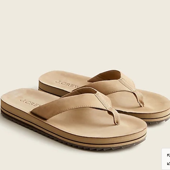 J Crew Mens Leather Flip Flops 